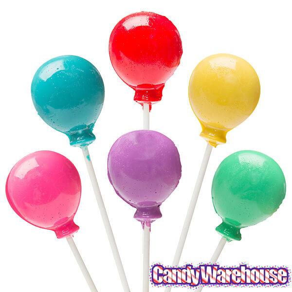 Balloons Hard Candy Lollipops: 12-Piece Pack - Candy Warehouse