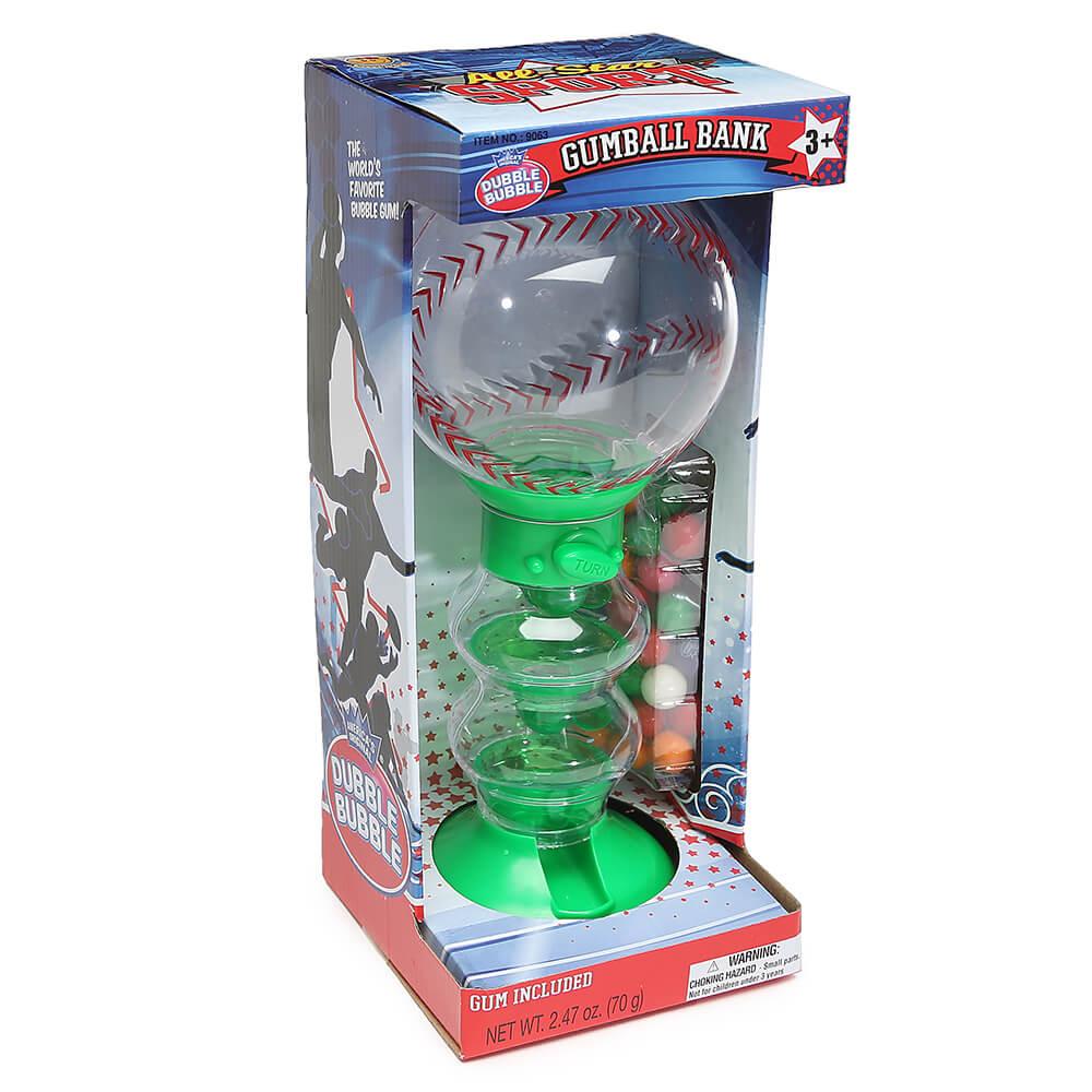 Baseball Gumball Machine Bank with Gumballs - Candy Warehouse