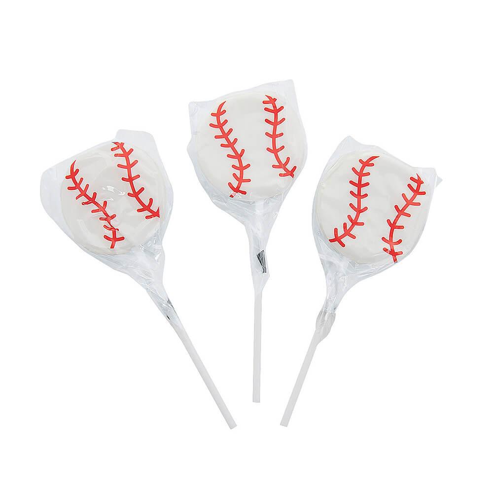 Baseball Lollipops: 12-Piece Box - Candy Warehouse