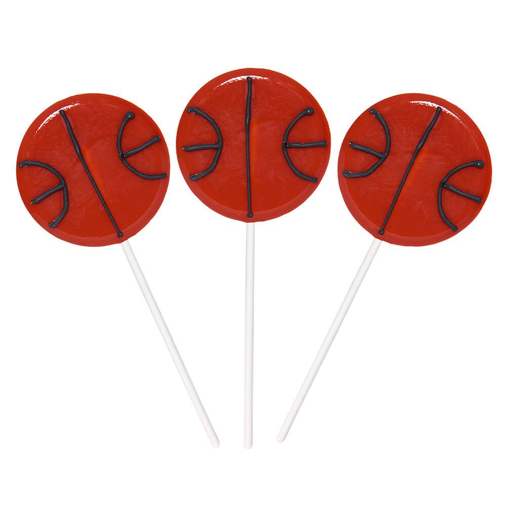 Basketball Hard Candy Lollipops: 12-Piece Pack - Candy Warehouse