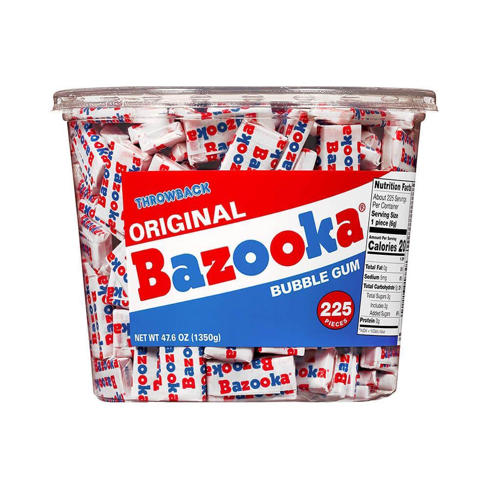 Bazooka Bubble Gum - Original: 225-Piece Tub - Candy Warehouse