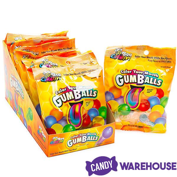 Bee International Color Your Mouth Gumballs: 12-Piece Display - Candy Warehouse