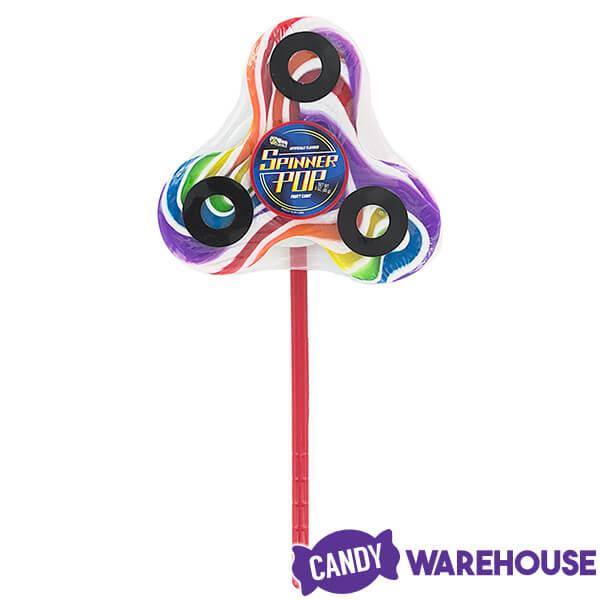 Bee International Fidget Spinner 3-Ounce Rainbow Swirl Pops: 12-Piece Display - Candy Warehouse