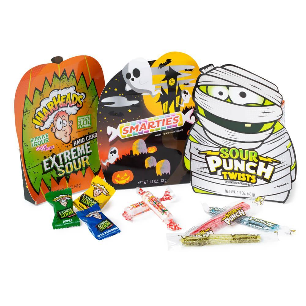 Bee International Halloween Boxes with Smarties, Sour Punch Twists, and Warheads: 12-Piece Box - Candy Warehouse