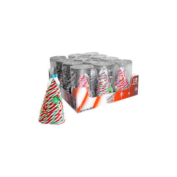 Bee International Hand Decorated Candy Cane Christmas Trees: 12-Piece Box - Candy Warehouse