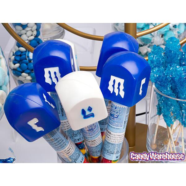 Bee International Hanukkah Dreidel Candy Tubes: 24-Piece Display - Candy Warehouse