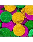 Bee International Mardi Gras Bubble Gum Coins: 100-Piece Bag - Candy Warehouse