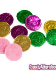 Bee International Mardi Gras Bubble Gum Coins: 100-Piece Bag - Candy Warehouse