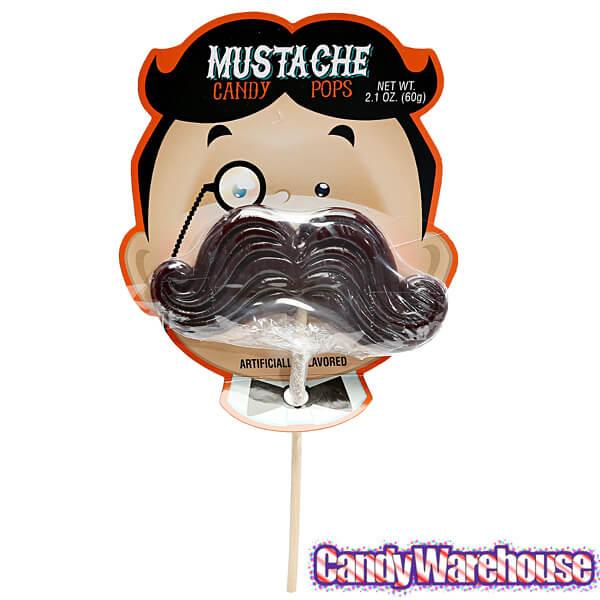 Bee International Mustache Candy Pops: 12-Piece Display