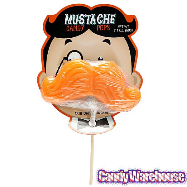 Bee International Mustache Candy Pops: 12-Piece Display