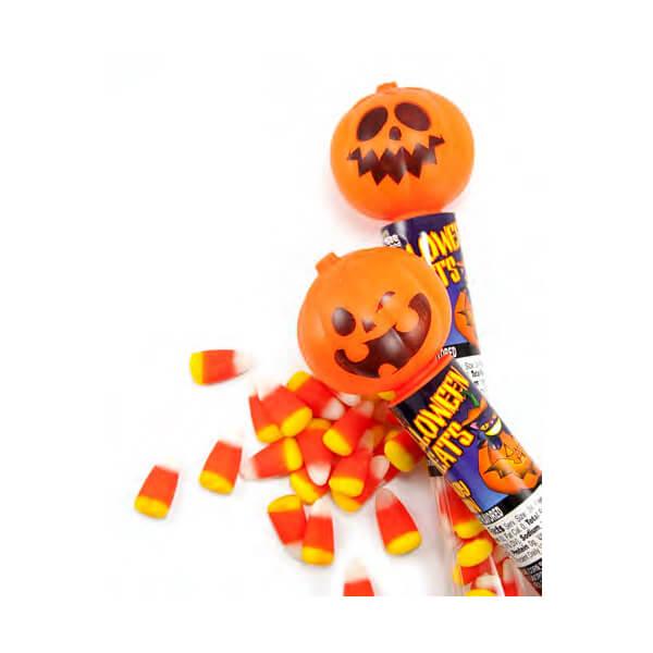 Bee International Pumpkin Topped Tubes with Candy Corn: 24-Piece Box - Candy Warehouse