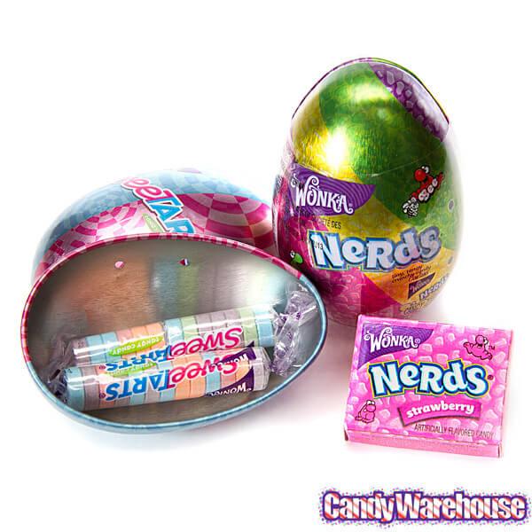 Bee International Tin Easter Eggs with SweeTarts and Nerds Candy: 12-Piece Display - Candy Warehouse