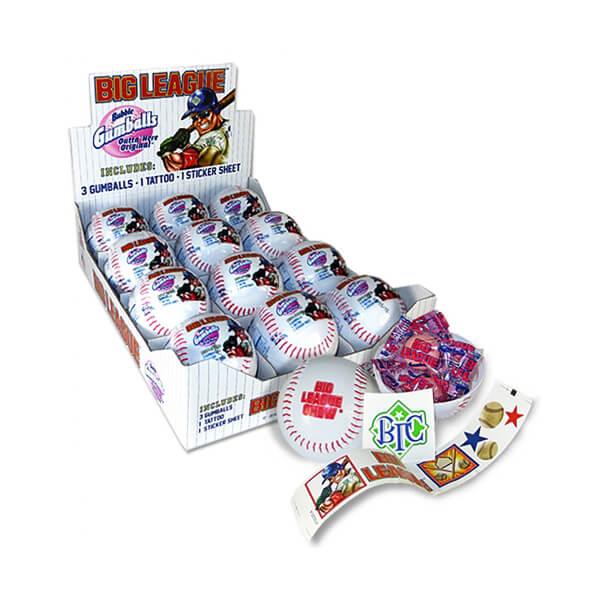 Big League Bubble Gum Baseball Packs: 12-Piece Display - Candy Warehouse