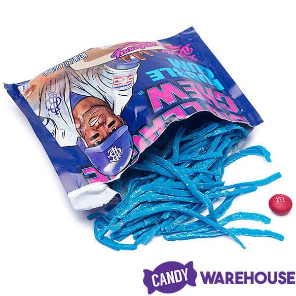 Big League Chew Bubble Gum Packs - Blue Raspberry: 12-Piece Box - Candy Warehouse