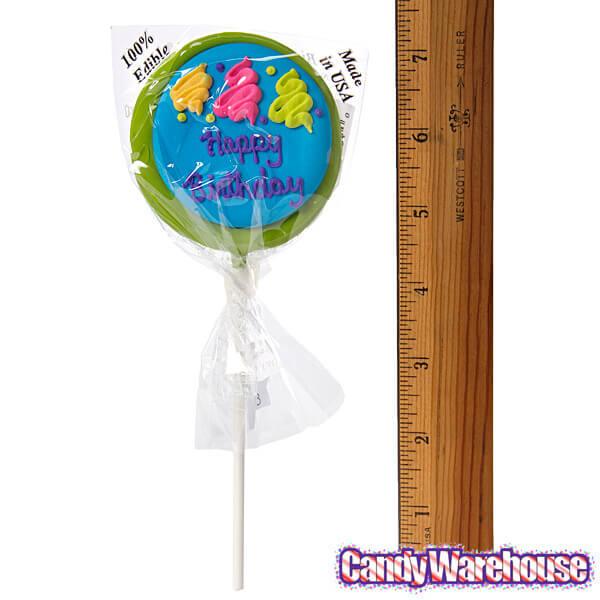 Birthday Hard Candy Lollipops: 12-Piece Pack - Candy Warehouse