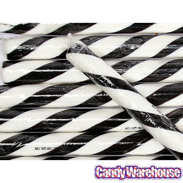 Black &amp; White Peppermint Hard Candy Sticks: 100-Piece Box - Candy Warehouse