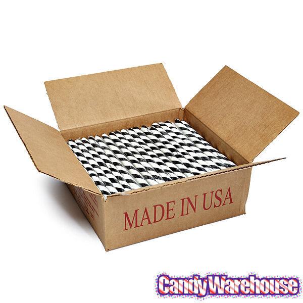 Black & White Peppermint Hard Candy Sticks: 100-Piece Box - Candy Warehouse