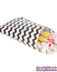 Black Chevron Stripe Candy Bags: 25-Piece Pack