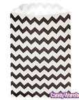 Black Chevron Stripe Candy Bags: 25-Piece Pack