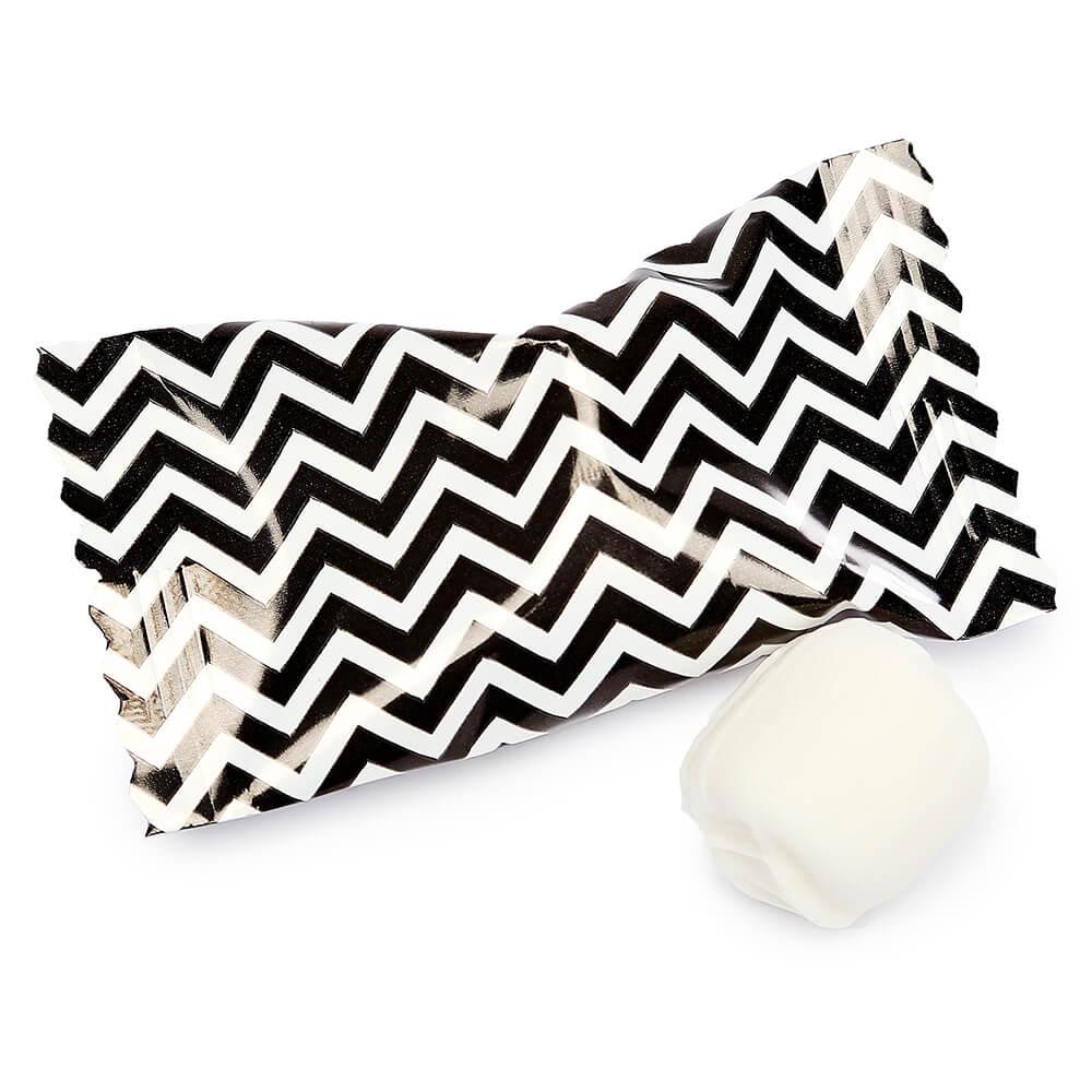 Black Chevron Stripe Wrapped Butter Mint Creams: 300-Piece Case - Candy Warehouse