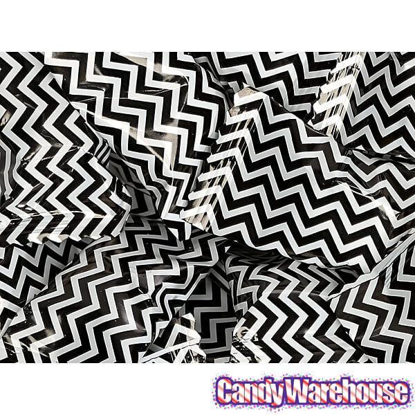 Black Chevron Stripe Wrapped Butter Mint Creams: 300-Piece Case - Candy Warehouse