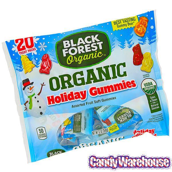 Black Forest Organic Holiday Gummy Candy Snack Packs: 20-Piece Bag - Candy Warehouse