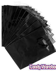 Black Glossy Candy Bags with Handles - Small: 12-Piece Pack - Candy Warehouse