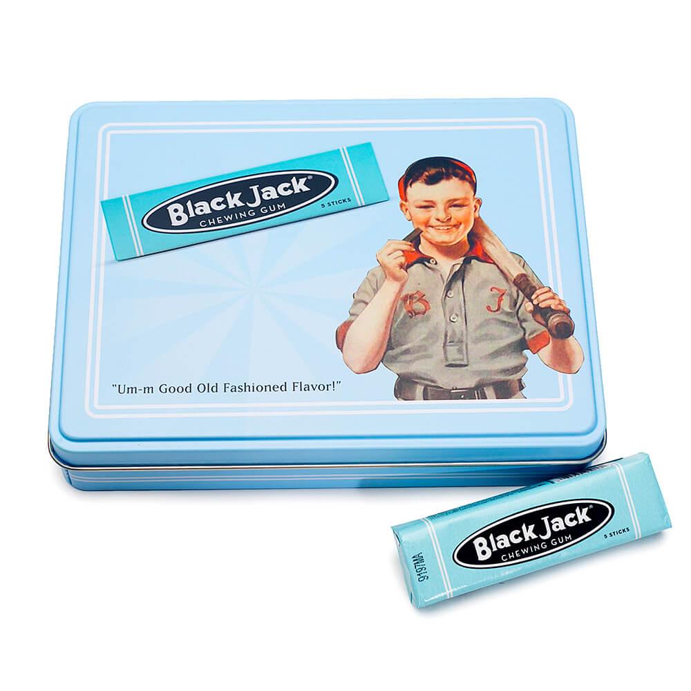 Black Jack Gum 5-Stick Packs: 10-Piece Gift Tin - Candy Warehouse