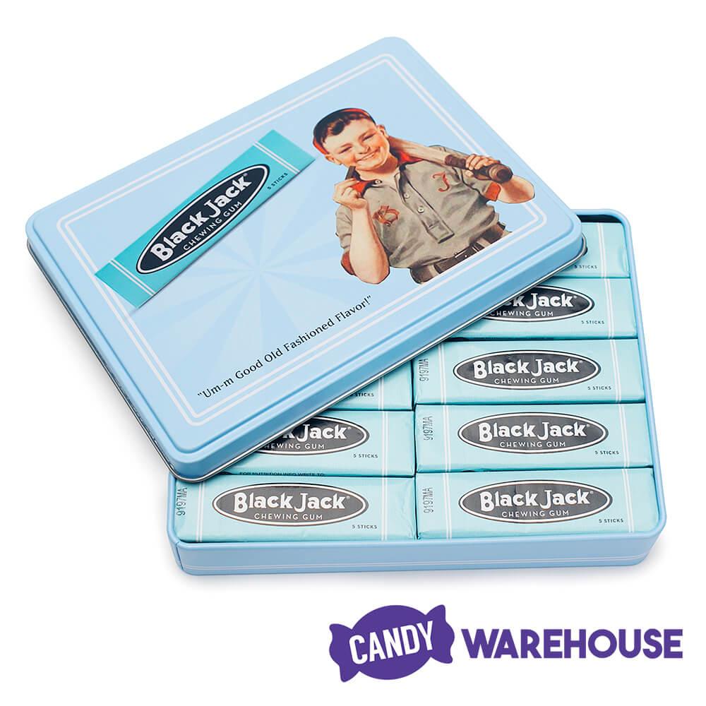 Black Jack Gum 5-Stick Packs: 10-Piece Gift Tin - Candy Warehouse