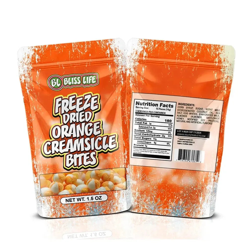 Bliss Life Freeze Dried Orange Creamsicle Candy Bags: 25-Piece Case