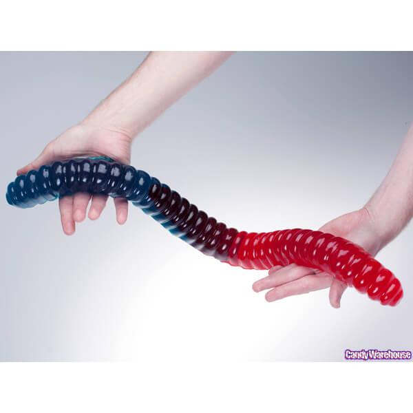 Blue &amp; Red 2-Foot-Long Giant Gummy Worm - Candy Warehouse