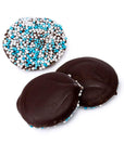 Blue Dark Chocolate Nonpareils Discs: 1LB Jar - Candy Warehouse