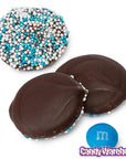 Blue Dark Chocolate Nonpareils Discs: 1LB Jar - Candy Warehouse