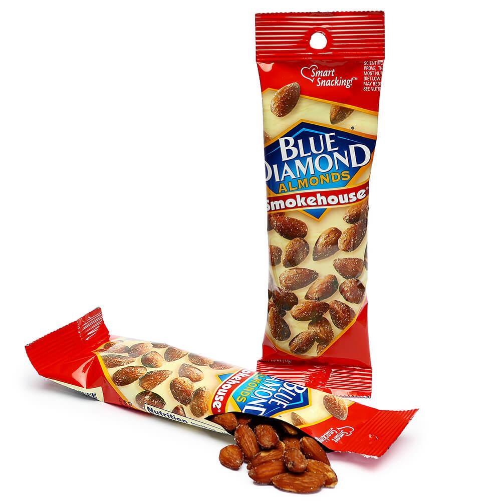 Blue Diamond Smokehouse Almonds 1.5-Ounce Bags: 12-Piece Box - Candy Warehouse