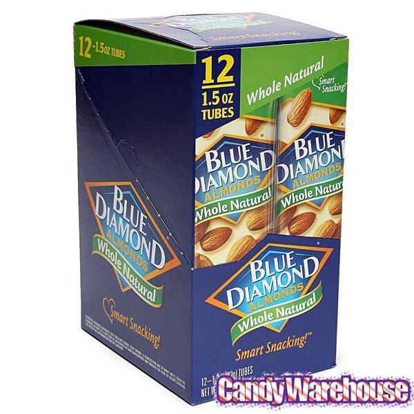 Blue Diamond Whole Natural Almonds 1.5-Ounce Bags: 12-Piece Box - Candy Warehouse