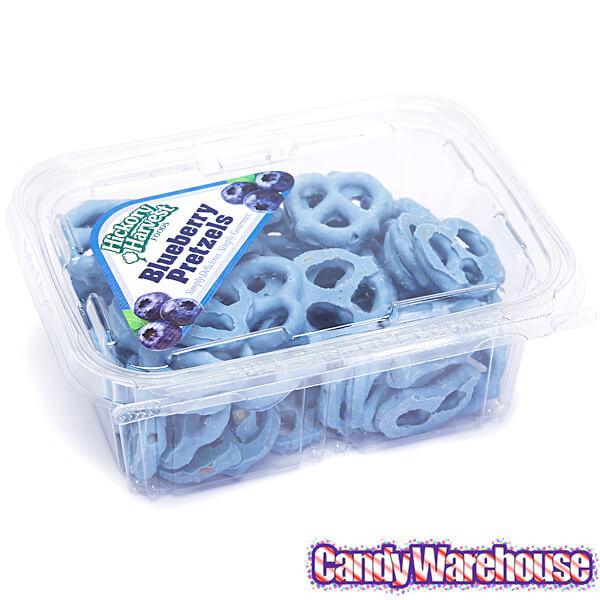 Blueberry Yogurt Covered Mini Pretzels: 9-Ounce Tub - Candy Warehouse