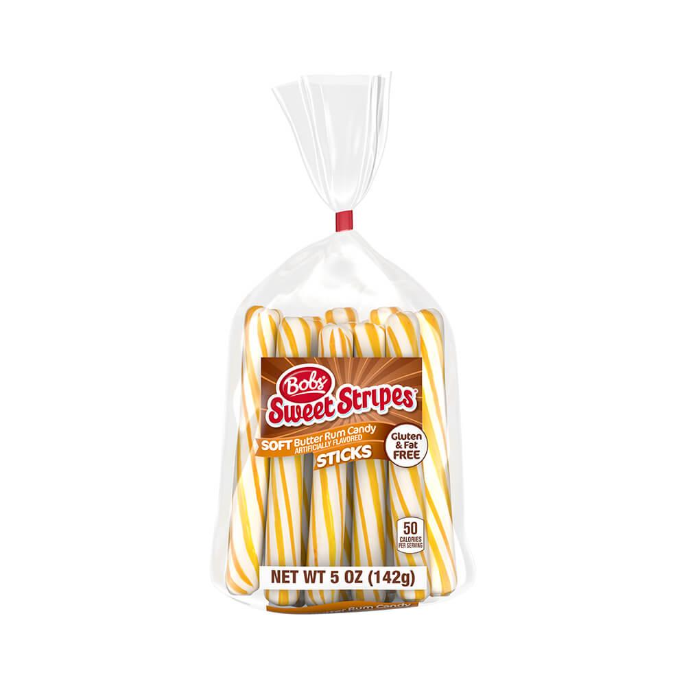 Bobs Sweet Stripes Butter Rum Sticks Bundles: 12-Piece Display - Candy Warehouse