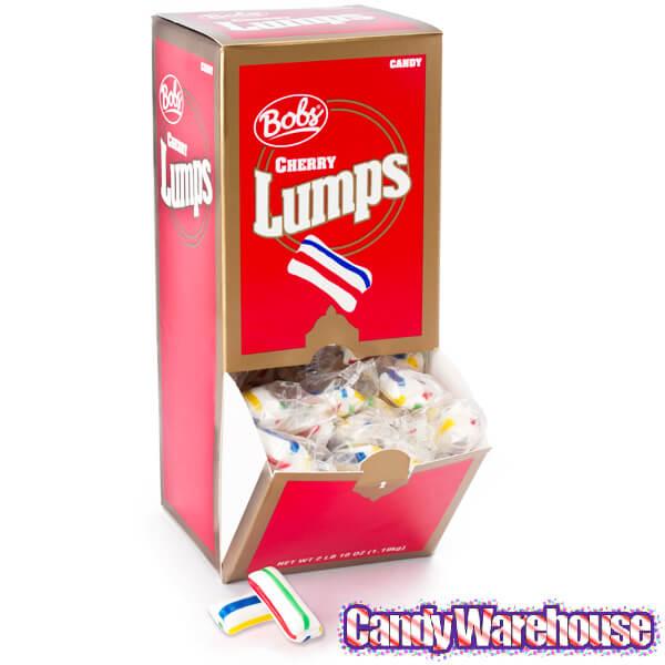 Bobs Sweet Stripes Cherry Lumps Hard Candy: 100-Piece Box - Candy Warehouse