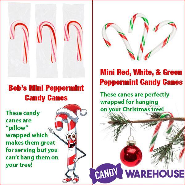 Bobs Sweet Stripes Mini Peppermint Candy Canes: 260-Piece Tub - Candy Warehouse