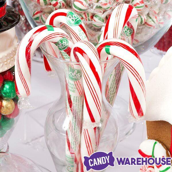 Bobs Sweet Stripes Peppermint Giant Candy Canes: 24-Piece Display - Candy Warehouse