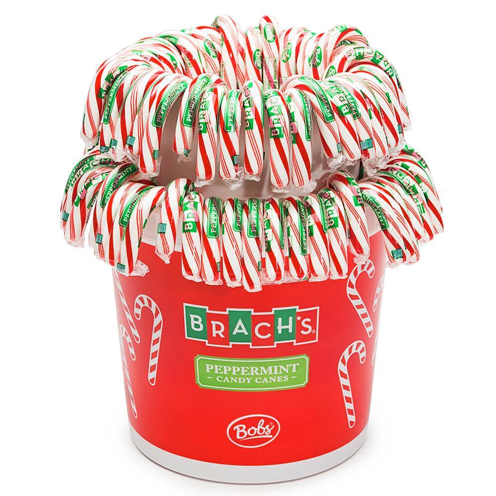 Bobs Sweet Stripes Traditional Red & White Peppermint Candy Canes: 96-Piece Pail - Candy Warehouse