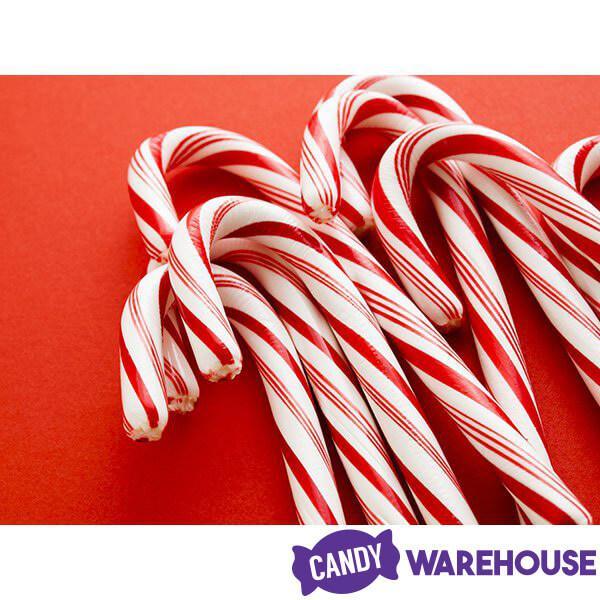 Bobs Sweet Stripes Traditional Red & White Peppermint Candy Canes: 96-Piece Pail - Candy Warehouse