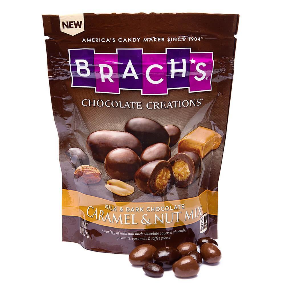 Brach's Milk & Dark Chocolate Caramel & Nut Mix Candy: 8-Ounce Bag - Candy Warehouse