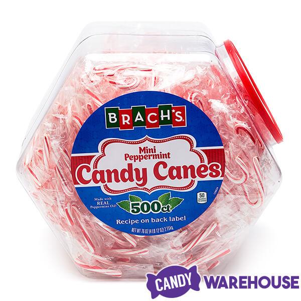 Brach's Peppermint Mini Candy Canes: 500-Piece Tub - Candy Warehouse