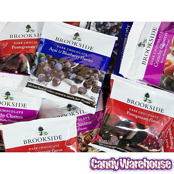 Brookside Dark Chocolate Assortment Candy Snack Packs: 48-Piece Bag - Candy Warehouse