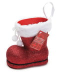 Burton and Burton Glittery Red Santa Boot Candy Cane Vase - Candy Warehouse