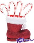 Burton and Burton Glittery Red Santa Boot Candy Cane Vase - Candy Warehouse