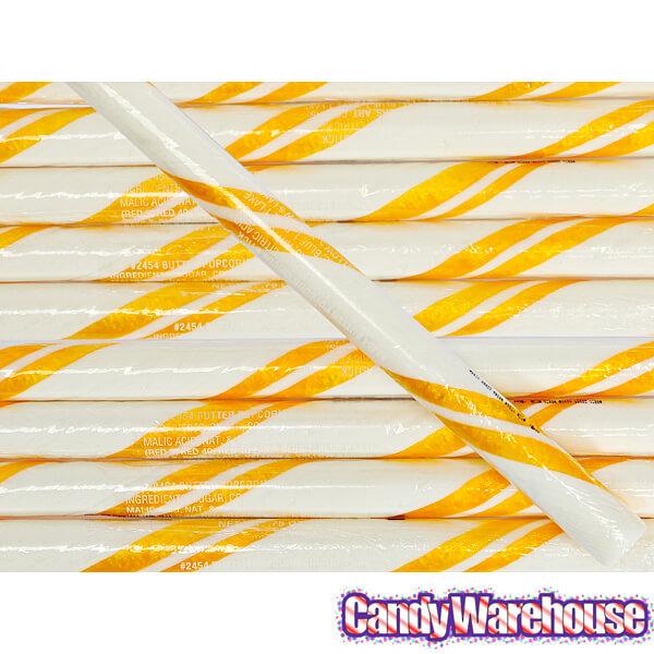 Buttered Popcorn Hard Candy Sticks: 100-Piece Box - Candy Warehouse