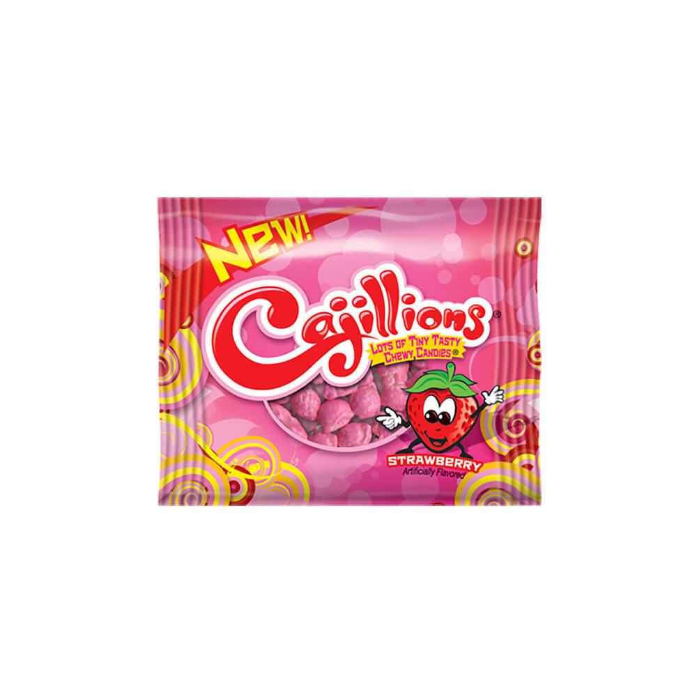 Cajillions Strawberry Chewy Candy Packs: 120-Piece Box - Candy Warehouse