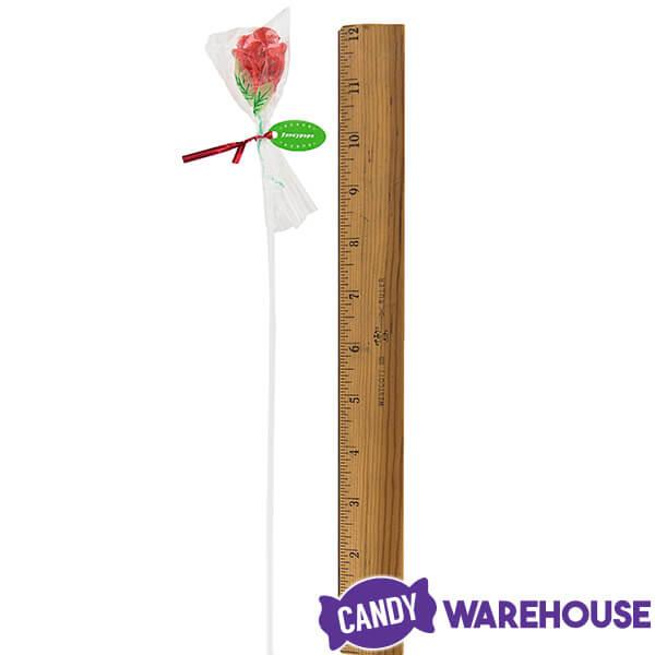 Candy 3-D Red Rose Lollipops: 100-Piece Bag - Candy Warehouse